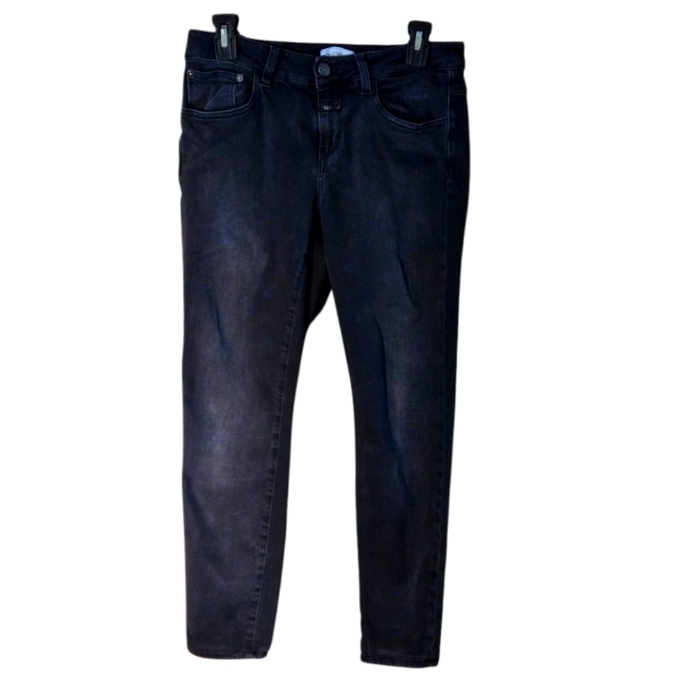 Closed Baker Long Black Straight Leg Denim Jeans Classic Fit Women size 28